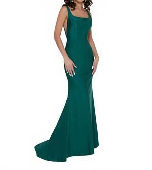 NEW HOUSE OF WU sleeveless maxi dress in emerald